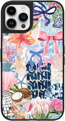 Vista 22 de Funda para iPhone 7 Plus/8 Plus, diseño moderno y estético de playa costera, parte trasera de policarbonato duro brillante, parachoques de TPU