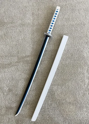 Vista 9 de Espada samurái de espuma de 41 pulgadas, Katana Demon a Slayer Anime (elige tu personaje) (Hashibira Inosuke)