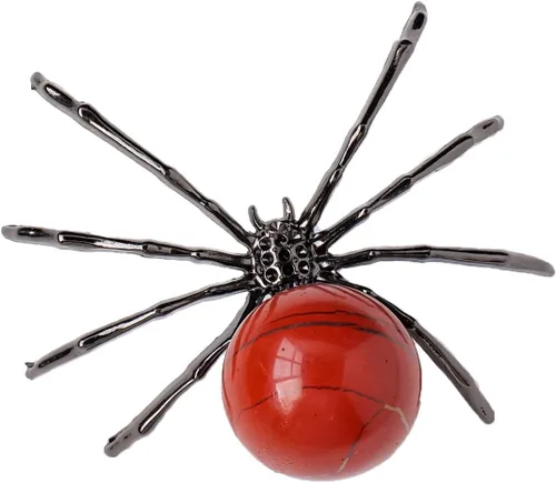 Vista 12 de Runyangshi 1 bola de amatista de cristal natural de 2 pulgadas, hecha a mano, estatua de araña animal, adorno de cristal curativo para decoración