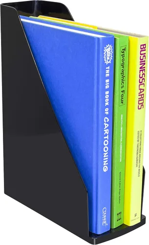 Vista 2 de Storex Modern Gloss - Archivo de revista, 2.8 x 9.8 x 12.2 pulgadas, negro, caja de 4 (00148E04C)