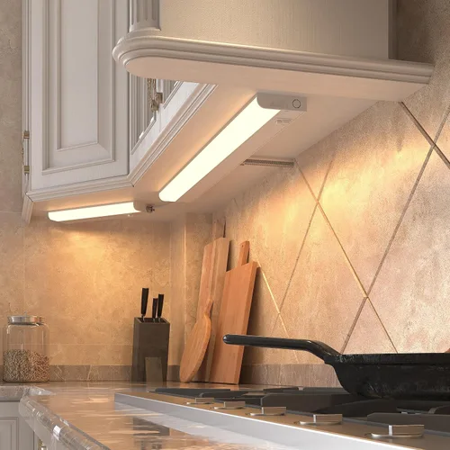 Vista 8 de Getinlight 30,48 cm de luz LED para debajo de gabinete, solo cableada, de 3 colores, seleccionable 3000K/4000K/5000K, regulable, acabado en blanco