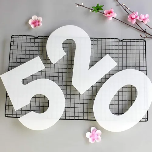 Vista 6 de Plantillas de pastel de números 0-8 de 8 pulgadas, para hacer pasteles con números arábigos, rellenos decorativos, herramientas para hornear