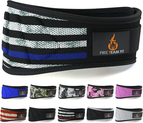 Vista 9 de Cinturón para levantamiento de pesas Fire Team Fit, para hombres y mujeres, de 6 pulgadas, soporte de espalda para fisicoculturismo y fitness, ideal