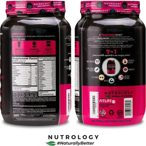 Vista 7 de Nutrology TRIPACT Proteína en polvo – Batido de reemplazo de comidas 7 en 1 con proteína de suero en polvo alimentado con hierba, guisante, arroz