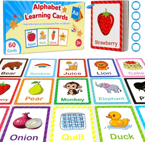 Vista 9 de Tarjetas didácticas de aprendizaje de español para niños pequeños, 60 tarjetas bilingües de doble cara para números, colores, formas, palabras