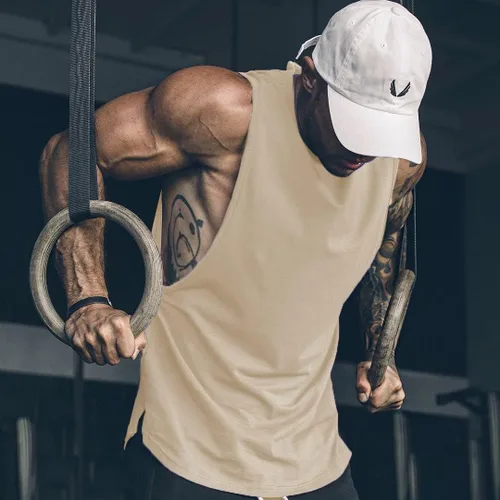 Vista 3 de COOFANDY Camiseta sin mangas de entrenamiento para hombre, paquete de 2 camisetas sin mangas para gimnasio y culturismo