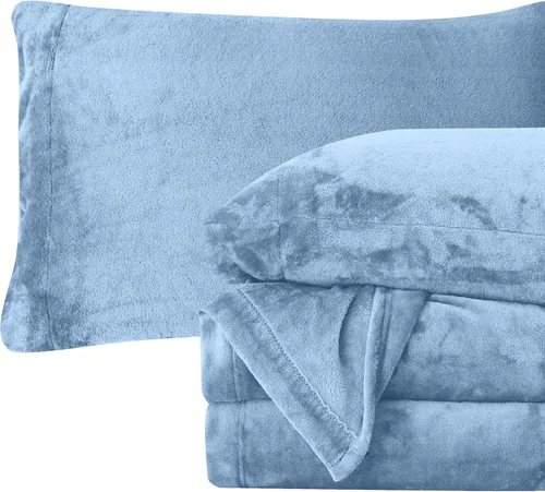 Vista 16 de Elegant Comfort - Juego de sábanas de franela de terciopelo de lujosamente suave de 4 piezas para las fiestas - Calidad premium - Juego de sábanas
