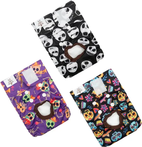 Vista 15 de CuteBone - Pañales para perras, paquete de 3 unidades para perritos, talla XS, D14XS