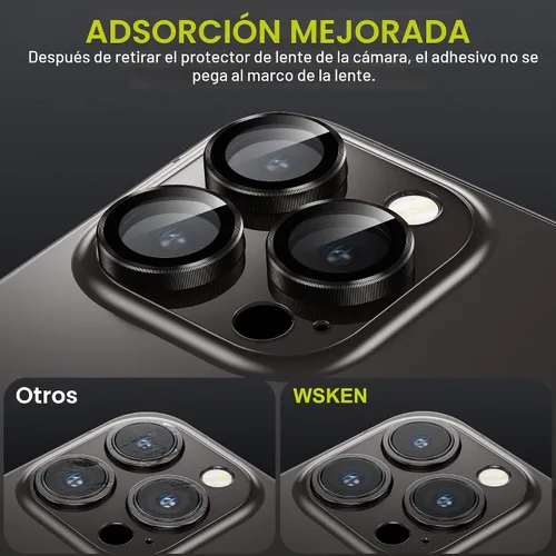 Vista 5 de WSKEN Protector de lente de cámara para iPhone 14 Pro/iPhone 14 Pro Max, [modo de disparo nocturno] Protector de pantalla de vidrio templado HD Negro