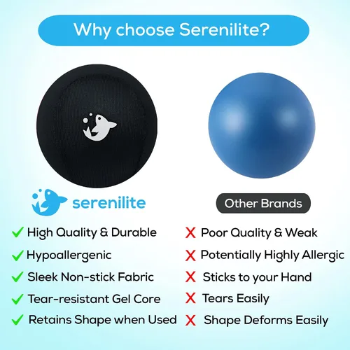 Vista 6 de Serenilite Bolas de estrés para adultos, pelota de apretar para terapia de manos, pelota antiestrés, ejercitadores de mano para terapia