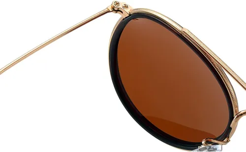 Vista 5 de ZLJSHIHOI -Gafas de sol polarizadas redondas para mujer - Gafas de sol unisex de doble puente