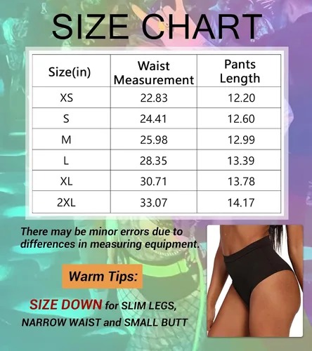 Vista 7 de EVELUST Pantalones cortos para mujer - EDC Edm Festival Outfit Accesorios Pole Dance Butt Lifting Legging Cintura Alta