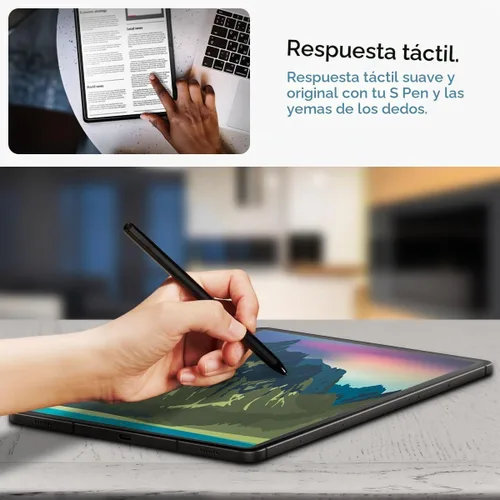 Vista 6 de Spigen GlasTR EZ FIT - Protector de pantalla para Galaxy Tab S9 Plus y S10 Plus 9H+ Tempered glass, Scratch resistance, Auto-align tray