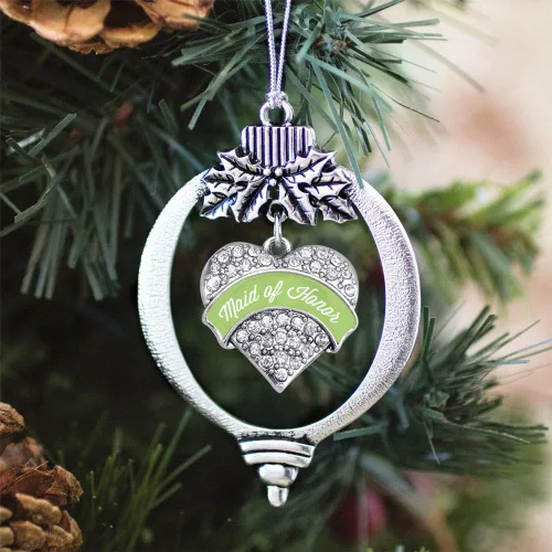 Vista 380 de Inspired Silver - Adorno con dije de hermana gemela - Adornos navideños de plata con circonitas cúbicas