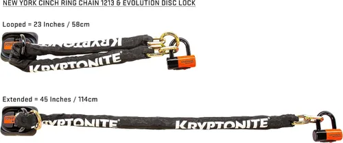 Vista 10 de Kryptonite Cerradura de cadena de anillo de cincha New York 1213