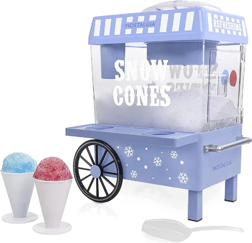 Vista 9 de Nostalgia Coca-Cola Máquina de Raspados de Nieve de Hielo Raspado - Máquina de Granizados Retro de Mesa Coke Hace 20 Golosinas Heladas - Incluye 2