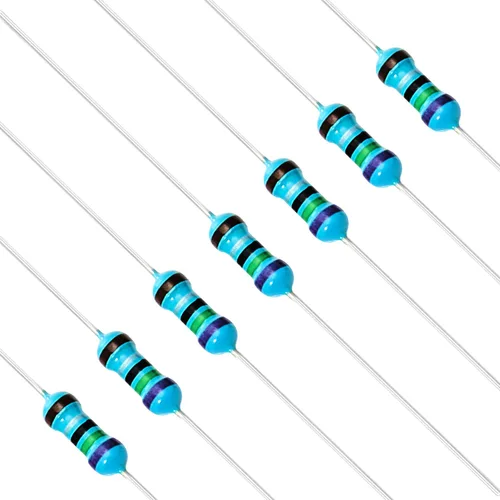 Vista 64 de Chanzon 100 piezas 1 Ω ohm Resistencia 1/4 W (0.25 W) Resistencia fija de película metálica 0.01 ±1% Tolerancia 1R MF Resistencias de agujero