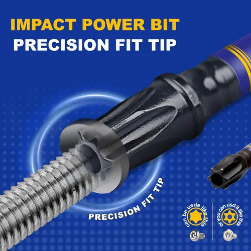 Vista 7 de Geinxurn Juego de brocas de destornillador magnético de impacto de seguridad T15 de 2 pulgadas, juego de brocas de potencia de cabeza Torx #15 de 51
