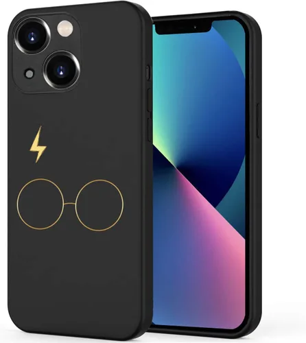 Vista 10 de Unov Funda diseñada para iPhone 13, funda negra con [patrón antideslizante en relieve], protección delgada a prueba de golpes [TPU antiarañazos]