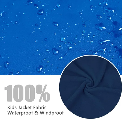Vista 6 de Chaqueta de esquí impermeable para niños, abrigo de nieve cálido para invierno, con capucha, forro polar resistente al viento