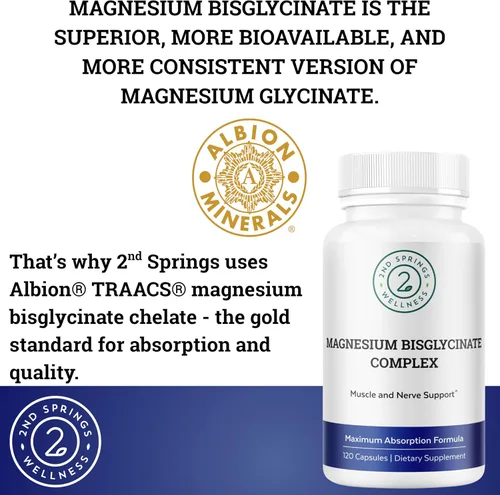 Vista 6 de Complejo de bisglicinato de magnesio 400 mg Suplemento Albion TRAACS Quelado, máxima absorción, suave para el estómago, altamente biodisponible