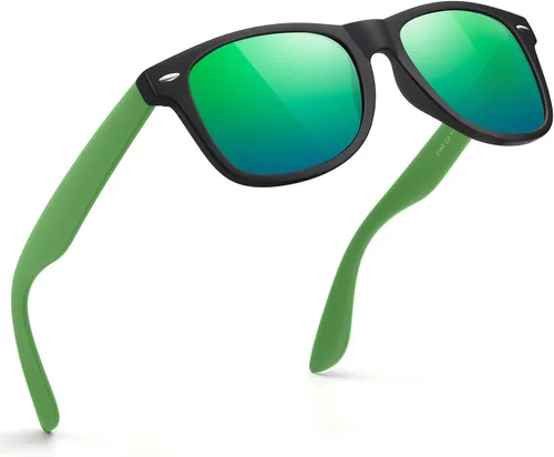 Vista 75 de FEIDUSUN Lentes de sol polarizados para hombre y mujer, lentes de sol retro negros para conducir, pescar, protección UV