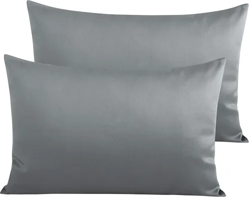 Vista 54 de NTBAY Fundas de Almohada de Algodón Egipcio Queen - Juego de 2, Fundas de Almohada de Algodón de 500 Hilos - Fundas de Almohada Suaves