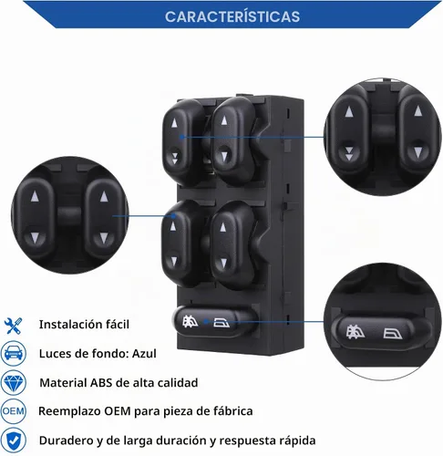 Vista 5 de Power Master - Interruptor de ventana compatible con Ford F150 2004-2008, Ford Expedition 2003-2006, Crown Victoria 2003-2008, Lincoln Mark LT