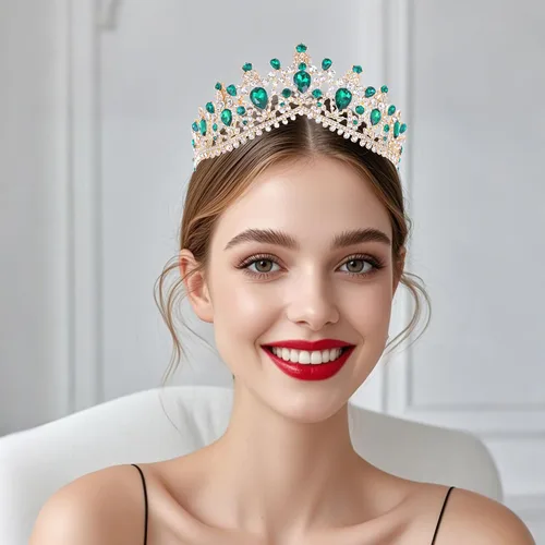 Vista 3 de Kamirola - Corona de reina y tiara corona de princesa para mujeres y niñas, diademas de cristal para novias, disfraces góticos de Halloween
