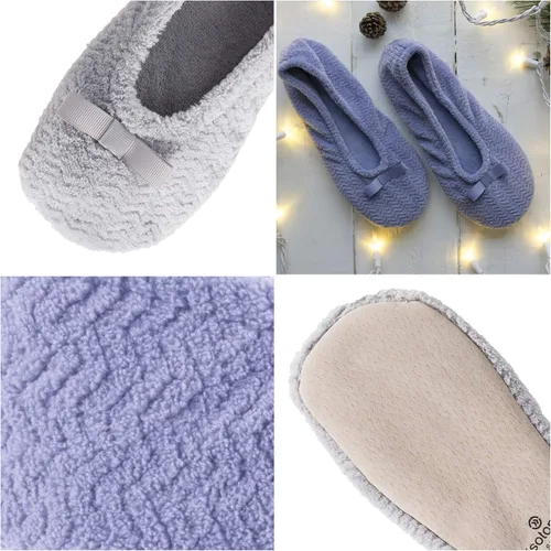 Vista 5 de Isotoner - Pantuflas de microfibra con patrón de chevrón para mujer con suela de ante y absorción de humedad para mayor comodidad