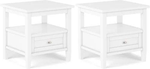 Vista 24 de SIMPLIHOME - Mesa lateral estrecha rectangular Warm Shaker, de madera maciza, de 14 pulgadas de ancho, estilo transicional, color negro, para sala
