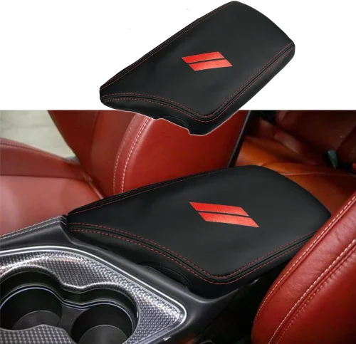 Vista 36 de Funda para el reposabrazos de la consola central, de piel, antiarañazos, de protección, accesorios de decoración interior, para Tesla Model 3 Negro