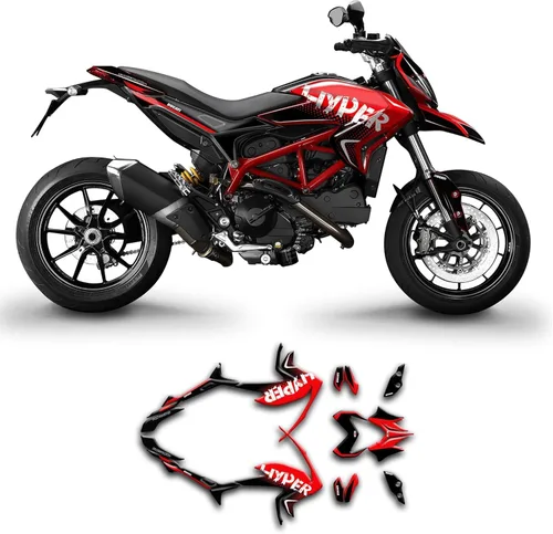 Vista 21 de Kit de adhesivos personalizados para Hypermotard Hyperstrada 821 2013 2014 2015 2016, DCTHYMS1318003-KO