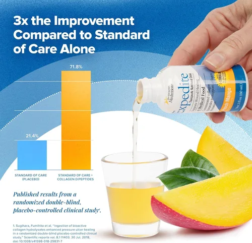 Vista 8 de Medtrition Expedite - Colágeno líquido, mango de melocotón, 2 onzas líquidas, paquete de 24, apoyo nutricional para recuperación de cirugía general