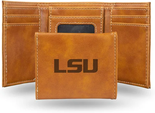 Vista 122 de NCAA Rico Industries - Billetera triple grabada con láser, con grabado láser, accesorio para hombre