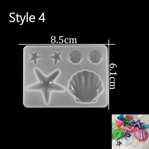 Vista 2 de Molde de silicona de resina hecha a mano con forma de pata, de oso de delfín, corazón, luna, estrella, para hacer joyas, suministros de moldes