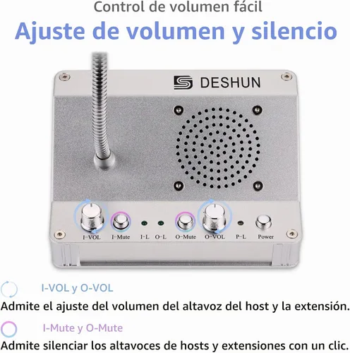 Vista 4 de DESHUN Intercomunicador de ventana, altavoces de ventana, micrófono de intercomunicación de contador de ventana de doble vía