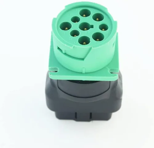 Vista 2 de Adaptador OBD2 macho a verde J1939 hembra