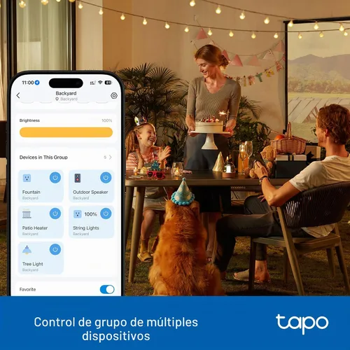 Vista 11 de Tapo Enchufe Inteligente Regulador para Exteriores para Luces Exteriores, Matter, Control por Aplicación, Resistente a la Intemperie IP65, Funciona