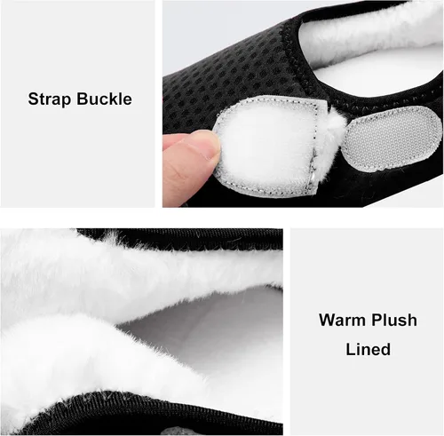 Vista 5 de L-RUN - Pantuflas de casa para mujeres y hombres, para interiores y exteriores, zapatos para el hogar, pantuflas cálidas y antideslizantes