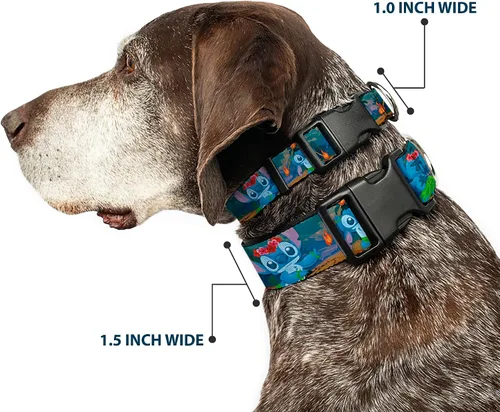 Vista 2 de Buckle-Down Collar de clip de plástico – Stitch Hula Dance 5-Poses – 1 pulgada de ancho – Se adapta a 9-15 pulgadas Cuello – Pequeño