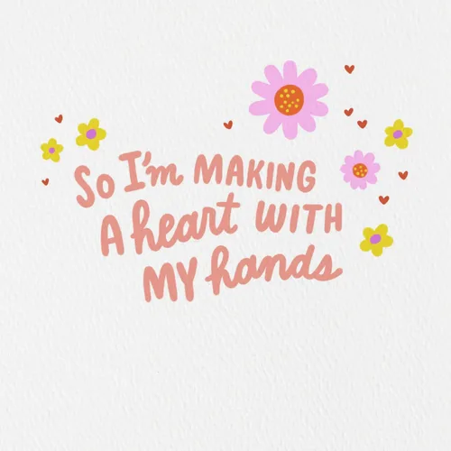 Vista 3 de Hallmark Tarjeta de amor Good Mail (manos de corazón) para amistad, cumpleaños, pensando en ti, cualquier día, día de San Valentín, día de Galentine