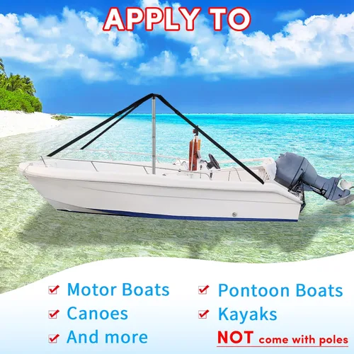 Vista 4 de Postes de soporte ajustables para cubierta de barco con correas, postes de barco con correa y gancho de acero inoxidable de 1 pulgada de ancho x 3.5