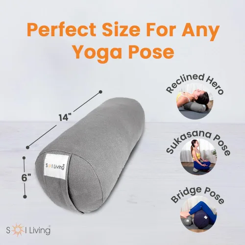 Vista 96 de Sol Living Almohada de yoga rectangular para meditación, accesorios de meditación de algodón, almohada de meditación restaurativa de yoga, almohada