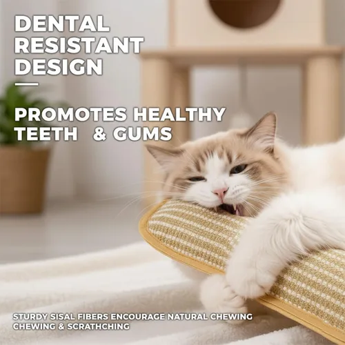 Vista 6 de Juguete interactivo masticable con hierba gatera, almohada para gatos de interior, almohada de sisal de 10/13 pulgadas, resistente a arañazos