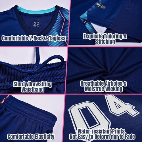 Vista 3 de ORYG Camisetas de fútbol personalizadas para niños, uniformes de equipo de fútbol personalizados para hombres y mujeres con nombre de número