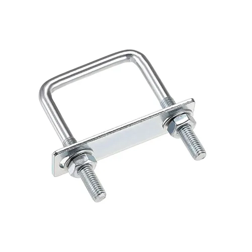Vista 10 de uxcell Pernos cuadrados en U de 1 "(25 mm) de ancho interior de acero al carbono M8 con tuercas, placa de marco, arandelas redondas