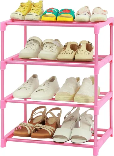 Vista 11 de HITHIM Zapateros pequeños de 3 niveles, zapatero estrecho para 5-6 pares de almacenamiento de zapatos, zapateros para niños para lugares pequeños