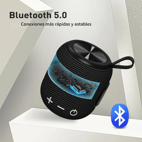 Vista 5 de Altavoces Bluetooth portátiles inalámbricos mini altavoz Bluetooth 5.0, sonido envolvente 360 HD estéreo, IPX7 impermeable para viajes, piscina