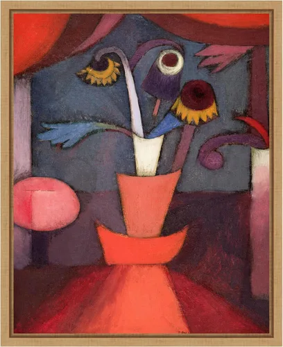Vista 9 de Amanti Art Lienzo enmarcado para pared, 28 x 23 pulgadas, flor de otoño de 1922 por Paul Klee, lienzo enmarcado para pared, obras de arte